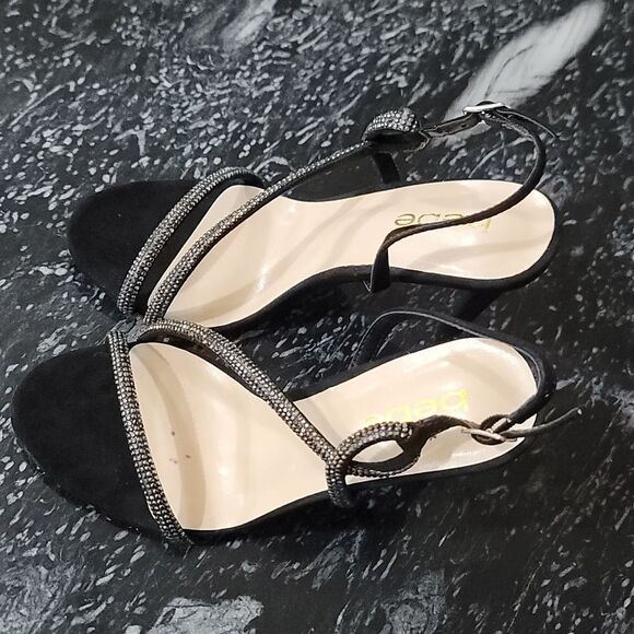 BRAND NEW BEBE STRAPPY HIGH HEEL STILETTOS RHINESTONES STRAP SANDAL - Picture 10 of 16